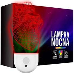 Lampka Nocna LED dla Dzieci SERCE MEDYCYNA do kontaktu gniazdka CZUJNIK