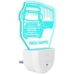 Lampka Nocna LED dla Dzieci CIĘŻARÓWKA TIR do kontaktu gniazdka CZUJNIK