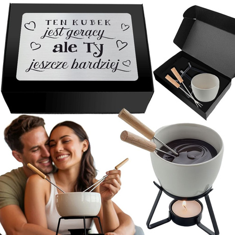 Zestaw kubek do fondue Prezent na Walentynki dla dziewczyny chłopaka żony