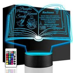 LAMPKA NOCNA LED PREZENT NA KOMUNIĘ ŚWIĘTĄ KOMUNIA PAMIĄTKA STATUETKA obraz