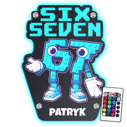 LAMPKA NOCNA LED SIX SEVEN BRAINROT 67 prezent DLA DZIECKA NA ŚCIANĘ