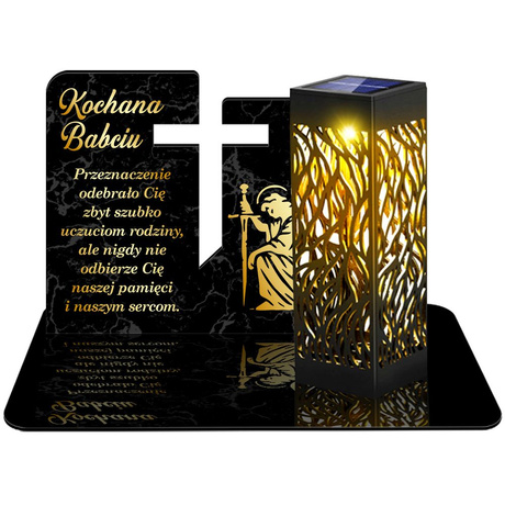 ZNICZ SOLARNY LED WIECZNY PODSTAWKA NA CMENTARZ GRÓB lampka 3D DLA BABCI