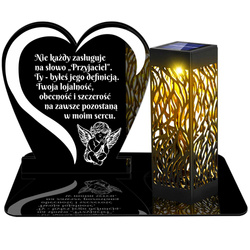 ZNICZ SOLARNY LED WIECZNY PODSTAWKA NA CMENTARZ GRÓB lampka Napis Serce 3D