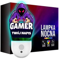 Lampka Nocna LED dla Dziecka Pokój Gracza Gamer kontaktu gniazdka CZUJNIK