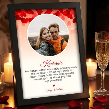 Ramka z Twoim zdjęciem na WALENTYNKI PREZENT WZORY RÓŻNE KOLORY UPOMINEK
