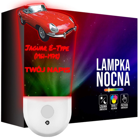 Lampka Nocna LED dla Dziecka auto Jaguar E-Type kontaktu gniazdka CZUJNIK