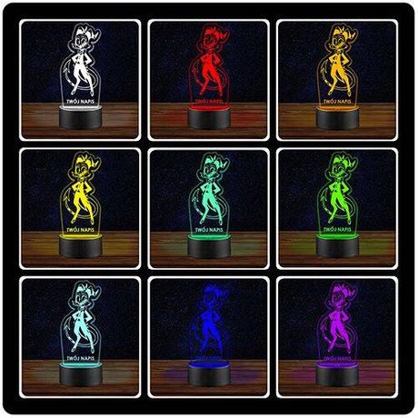 LAMPKA NOCNA LED HELLUVA BOSS 3D + PILOT prezent URODZINY statuetka