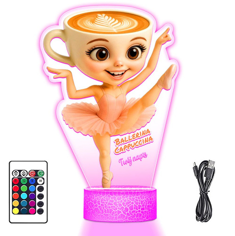LAMPKA NOCNA LED 3D BALLERINA CAPPUCINA prezent dziecka URODZINY statuetka