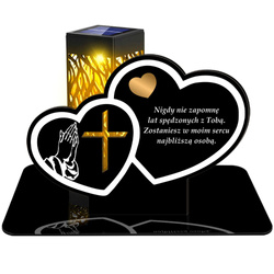 ZNICZ SOLARNY LED WIECZNY PODSTAWKA NA CMENTARZ GRÓB lampka Serce 3D