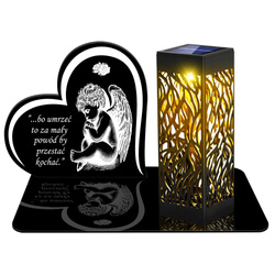 ZNICZ SOLARNY LED WIECZNY PODSTAWKA NA CMENTARZ GRÓB lampka Serce 3D