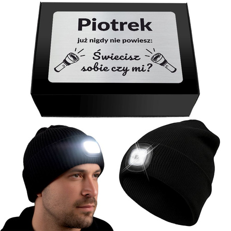 ŚWIECĄCA CZAPKA LED prezent dla taty dziadka męża na Święta 18-99 urodziny