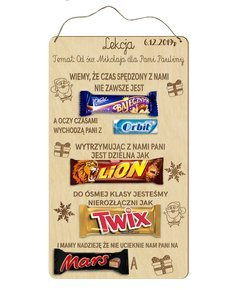 Tabliczka na słodycze dla nauczyciela prezent na Mikołaja