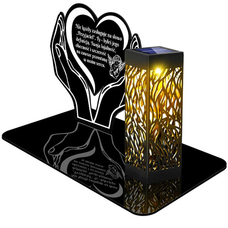 ZNICZ SOLARNY LED WIECZNY PODSTAWKA Serce NA CMENTARZ GRÓB lampka 3D