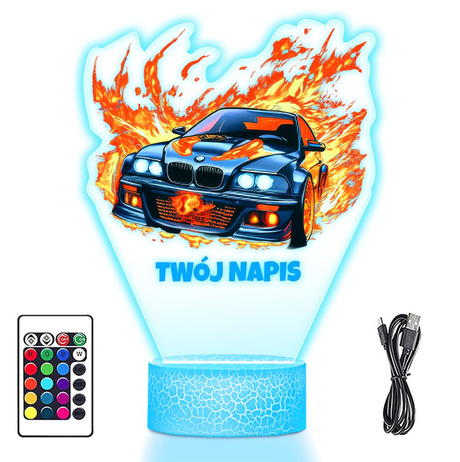LAMPKA NOCNA LED 3D samochód BMW E46 M3 prezent chłopca URODZINY dziecka