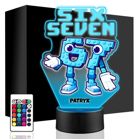LAMPKA NOCNA LED SIX SEVEN BRAINROT 67 + PILOT prezent dziecka URODZINY