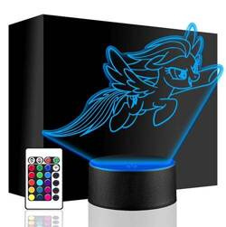 LAMPKA NOCNA LED RAINBOW DASH PONY 3D + PILOT prezent URODZINY statuetka