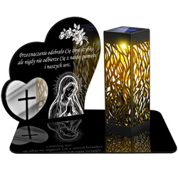 ZNICZ SOLARNY LED WIECZNY PODSTAWKA NA CMENTARZ GRÓB lampka Serce 3D
