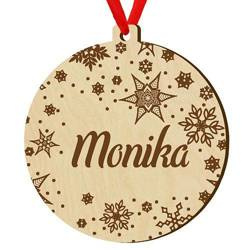 Drewniana bombka z imieniem na choinkę