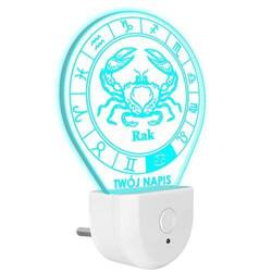 Lampka Nocna LED dla Dzieci RAK ZNAK ZODIAKU do kontaktu gniazdka CZUJNIK