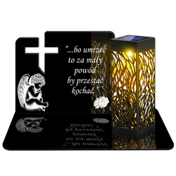 ZNICZ SOLARNY LED WIECZNY PODSTAWKA NA CMENTARZ GRÓB lampka Krzyż 3D