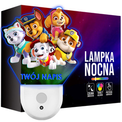 Lampka Nocna LED dla Dziecka Psi Patrol BAJKA do kontaktu gniazdka CZUJNIK