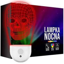 Lampka Nocna LED dla Dzieci CZACHA CZASZKA do kontaktu gniazdka CZUJNIK