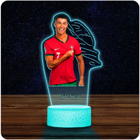 LAMPKA NOCNA LED 3D Cristiano Ronaldo prezent dziecka URODZINY statuetka