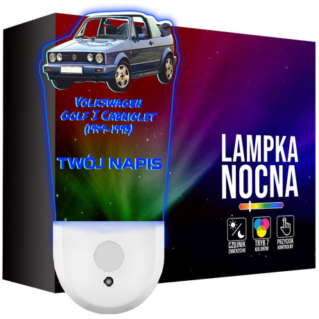 Lampka Nocna LED dla Dziecka auto Volkswagen Golf kontaktu gniazdka CZUJNIK