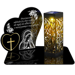 ZNICZ SOLARNY LED WIECZNY PODSTAWKA NA CMENTARZ GRÓB lampka Serce 3D