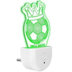 Lampka Nocna LED dla Dzieci PIŁKA NOŻNA KORONA do kontaktu gniazdka CZUJNIK