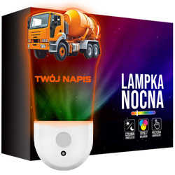 Lampka Nocna LED dla Dziecka MAJSTRA BETONIARKA kontaktu gniazdka CZUJNIK