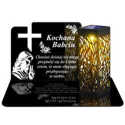 ZNICZ SOLARNY LED WIECZNY PODSTAWKA NA CMENTARZ GRÓB lampka Krzyż 3D DLA BABCI