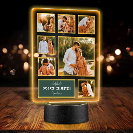 Lampka Nocna ramka prezent na WALENTYNKI DZIEWCZYNY chłopaka żony męża NIEJ z personalizacją