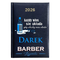 KALENDARZ KSIĄŻKOWY A5 dzienny 2026 ROK TERMINARZ NOTATNIK BARBER