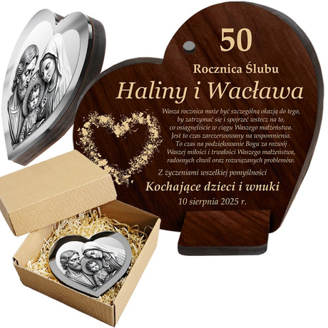 PREZENT NA ROCZNICĘ ŚLUBU 10 25 30 40 50 PAMIĄTKA DLA RODZICÓW Z GRAWEREM