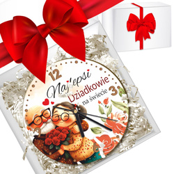 PREZENT NA ŚWIĘTA BABCI I DZIADKA DUŻY ZEGAR DLA DZIADKÓW GOTOWY BOX TACKA