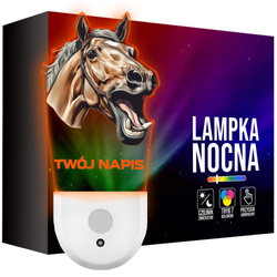 Lampka Nocna LED dla Dziecka KOŃ KONIK ZWIĘRZĘ do kontaktu gniazdka CZUJNIK