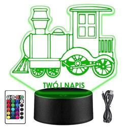 LAMPKA NOCNA LED CIUCHCIA POCIĄG 3D + PILOT prezent URODZINY statuetka