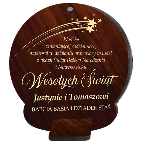 SZOPKA BOŻE NARODZENIE PREZENT STROIK NA ŚWIĘTA Z ŻYCZENIAMI Z GRAWEREM