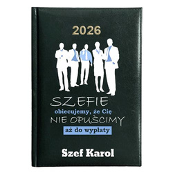 KALENDARZ KSIĄŻKOWY A5 dzienny 2026 ROK TERMINARZ NOTATNIK SZEF SZEFOWA
