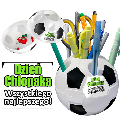 PRZYBORNIK PIŁKA Z NADRUKIEM PREZENT NA DZIEŃ CHŁOPAKA przedszkole szkoła