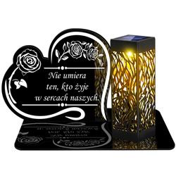 ZNICZ SOLARNY LED WIECZNY PODSTAWKA NA CMENTARZ GRÓB lampka Napis Serce 3D