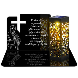 ZNICZ SOLARNY LED WIECZNY PODSTAWKA NA CMENTARZ GRÓB lampka Krzyż 3D