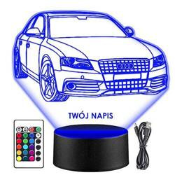 LAMPKA NOCNA LED AUDI A4 QUATTRO 3D + PILOT prezent URODZINY statuetka