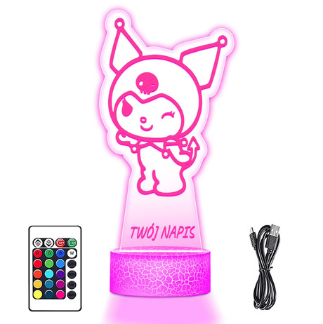 LAMPKA NOCNA LED 3D Kuromi Hello Kitty prezent dziecka URODZINY statuetka