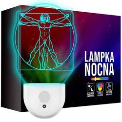 Lampka Nocna LED dla Dzieci CZŁOWIEK do kontaktu gniazdka CZUJNIK
