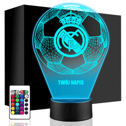 Lampka Nocna 3D LED Real Madryt z Imieniem Prezent dla Dziecka na Święta