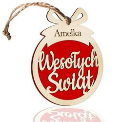 DUŻA BOMBKA NA CHOINKĘ IMIĘ 3D PREZENT UPOMINEK