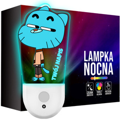 Lampka Nocna LED dla Dziecka GUMBALL WATTERSON kontaktu gniazdka CZUJNIK