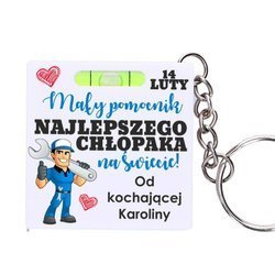 BRELOK Z DEDYKACJĄ PREZENT na Walentynki CHŁOPAKA NIEGO MIARA POZIOMICA